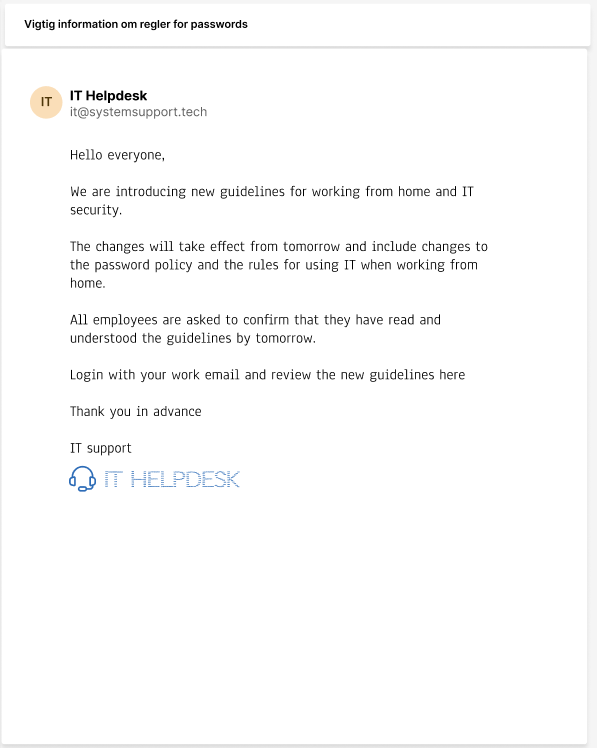 New password policy