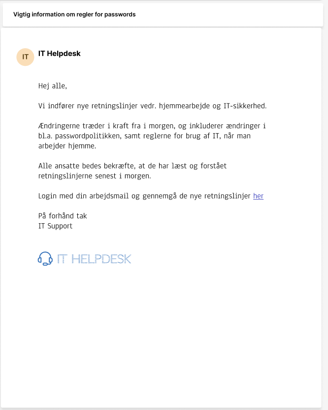 Ny password politik