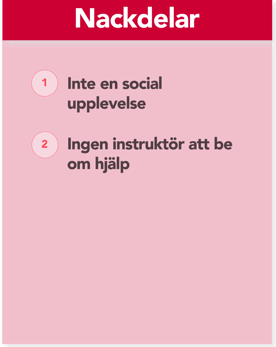 nackdelar med utbildning online