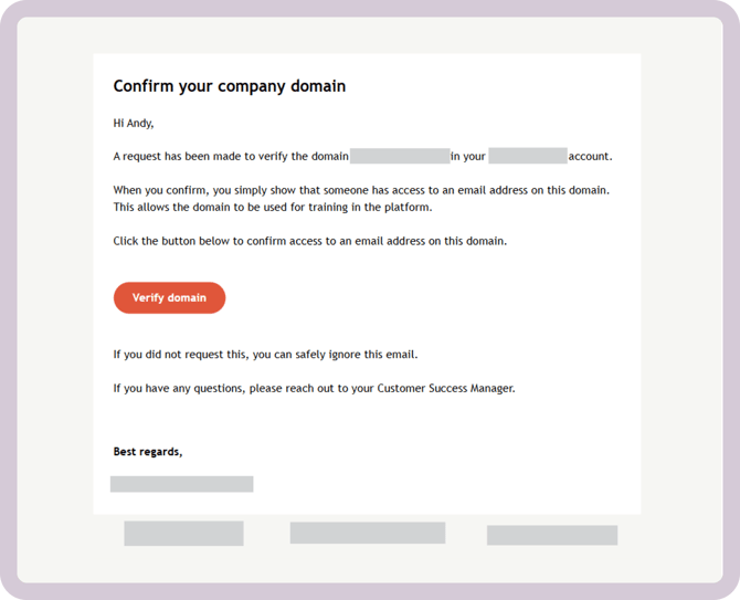 domain confirmation email