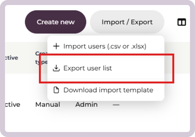 export user list