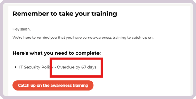 overdue training email