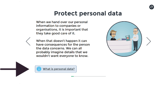 Image of our new "Info boxes" button in our courses