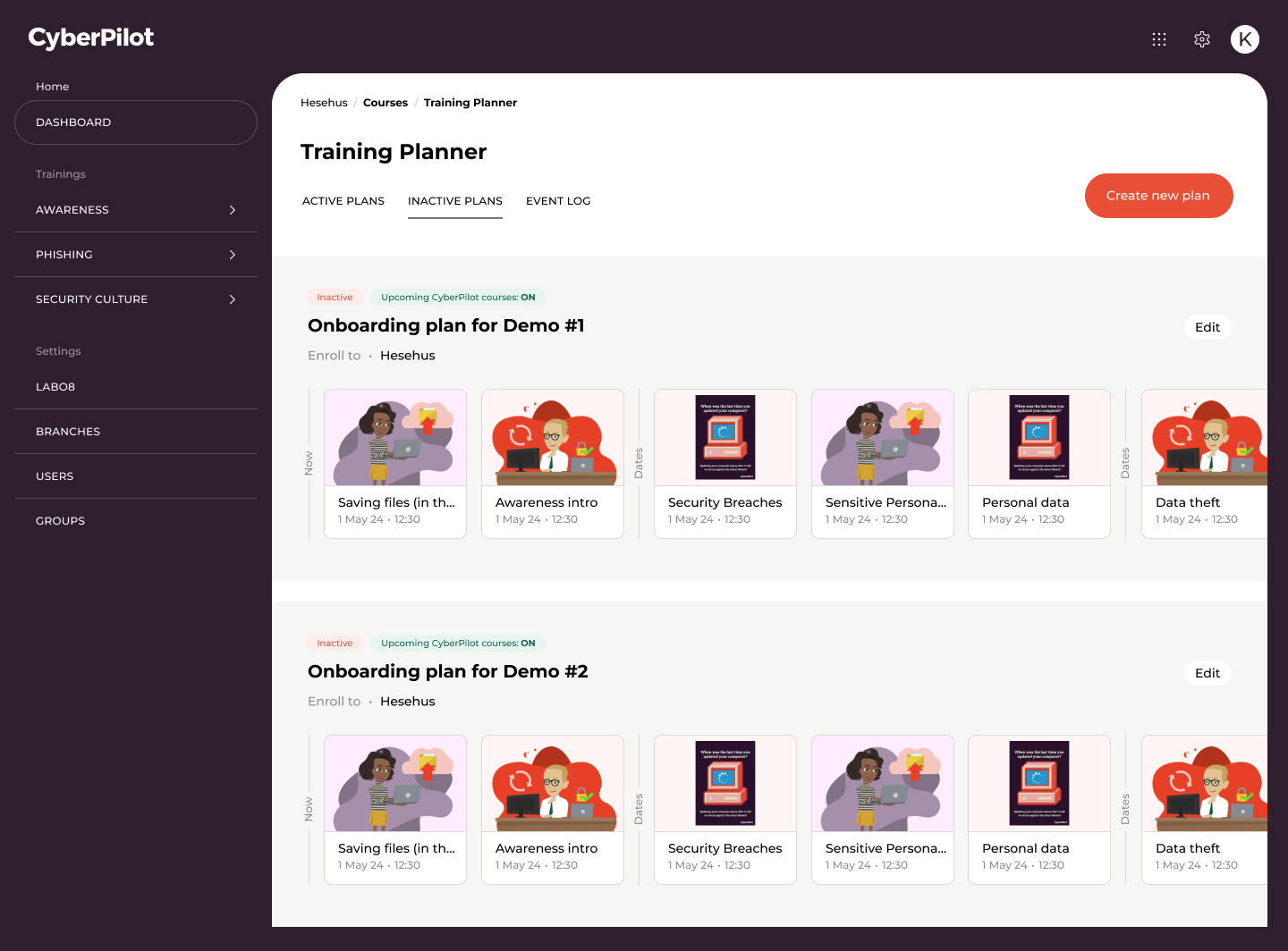 Training Plan - Draft